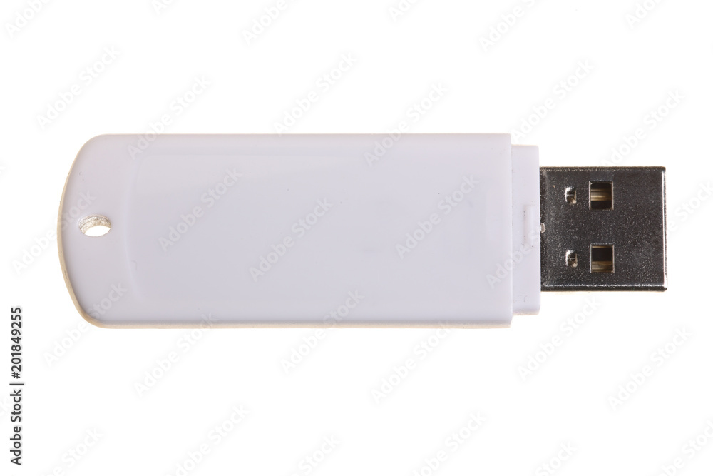 Flash Drive On White Background Stock Photo - Download Image Now