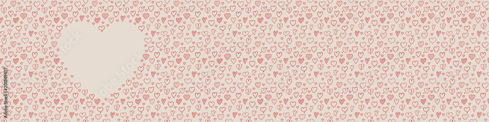 Background with frame made of hand drawn hearts. Template of card for Mother's Day, Women's Day an Valentine's Day. Vector. Background with frame made of hand drawn hearts. Template of card for Mother's Day, Women's Day an Valentine's Day. Vector.