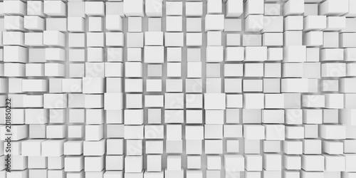 Abstract various size of white box in grid pattern Concept of urban city planning.Architecture element .