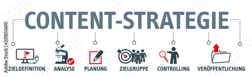 Banner Content-Strategie - Vektor Konzept mit icons