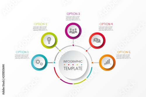 Business infograph - layout with sample text and different options. Vector.