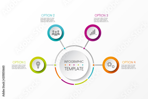 Business infograph - layout with sample text and different options. Vector.