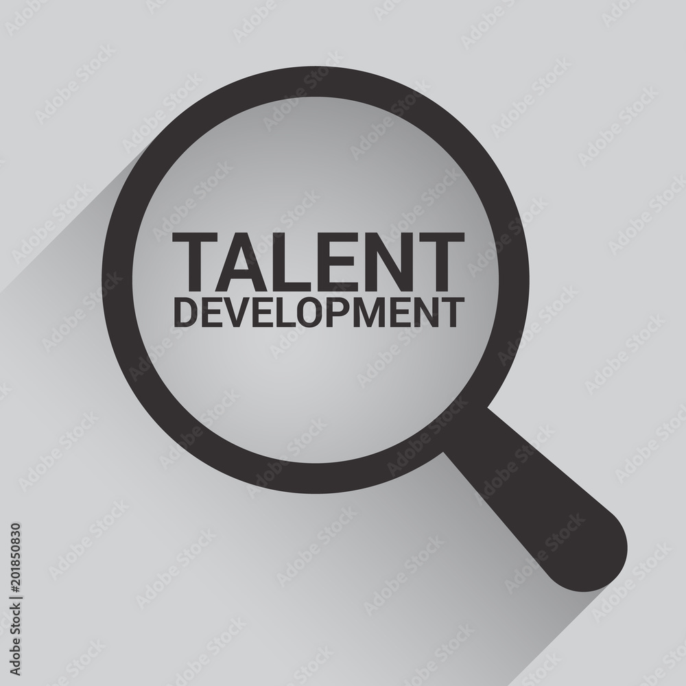 Education Concept: Magnifying Optical Glass With Words Talent Development Education Concept: Magnifying Optical Glass With Words Talent Development