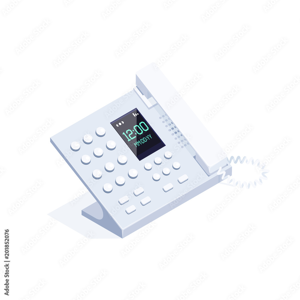 Isometric landline phone isolated. Isometric landline phone isolated.