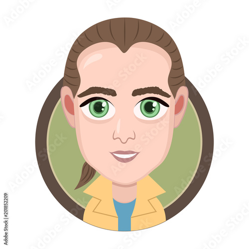 Cartoon Character Vector Drawing Portrait Guy Male Smile Facial Emotion Man Avatar Icon Sticker Boy With