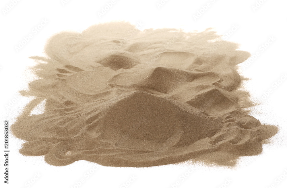 Pile dry desert sand isolated on white background Pile dry desert sand isolated on white background