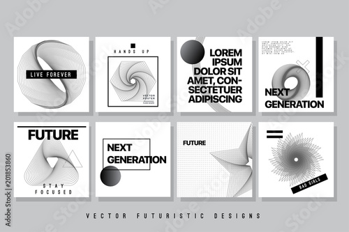 Vector Abstract Covers Templates, Contemporary Art Graphic Poster with Geometric Patterns, Modern Geometric Hipster Backgrounds, Brochures, Album Covers and Banners, Futuristic Design