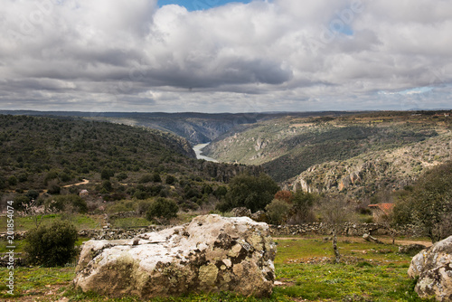 Beautiful scenery with high river and mountains