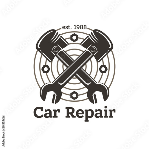Car repair, logo in vintage style