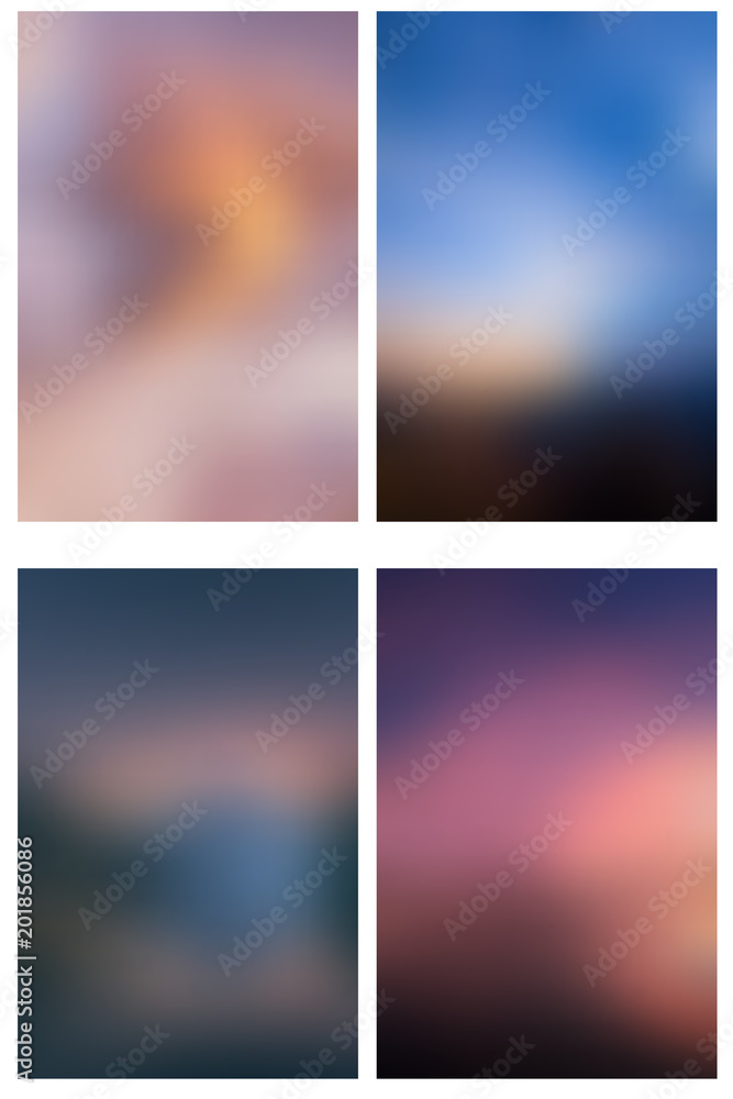 Set of multicolored blurred backgrounds. Vector background for your creativity.