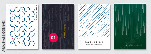 Cover templates set, vector geometric abstract background. Flyer, presentation, brochure, banner, poster design.