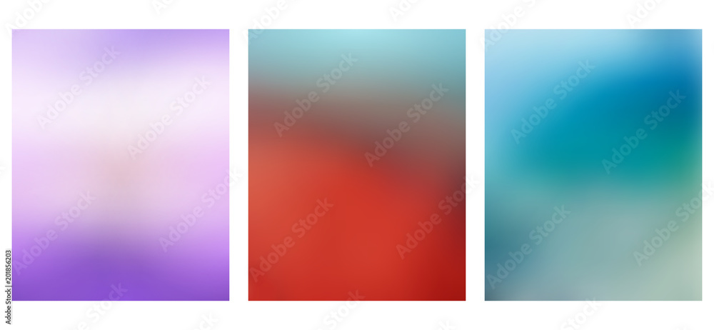 Set of multicolored blurred backgrounds. Vector background for your creativity.