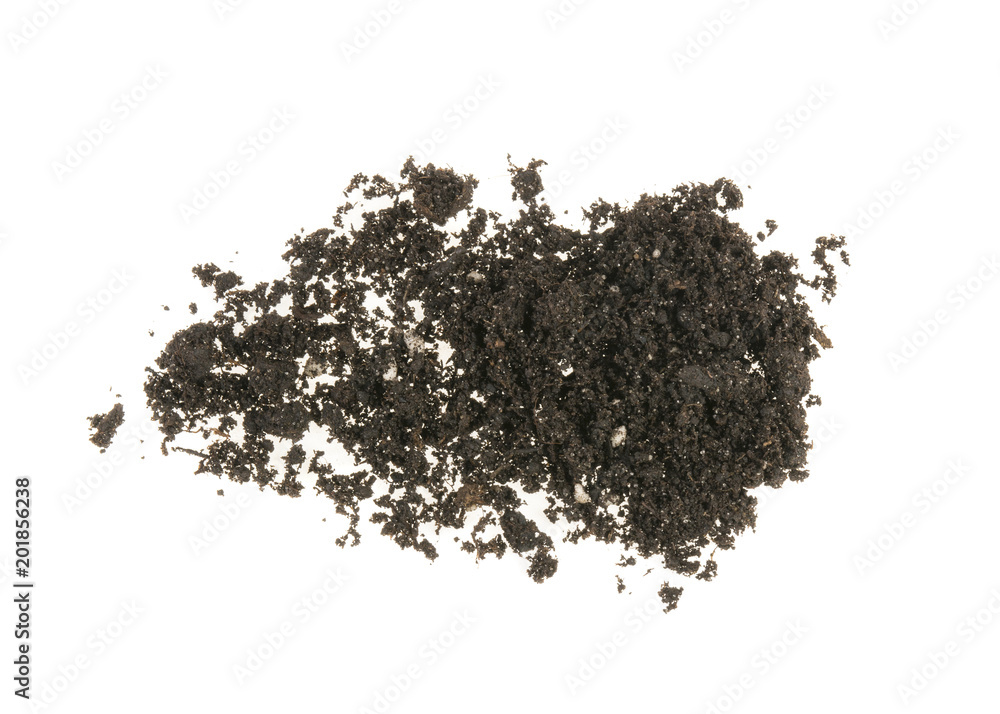pile of earth, soil on white background pile of earth, soil on white background