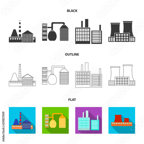 Industry, production.Factory set collection icons in black,flat,outline style vector symbol stock illustration web.