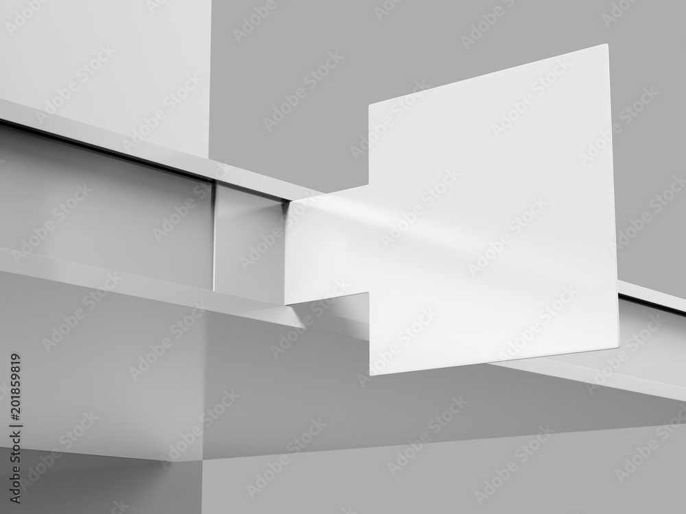 custom made wallpaper toronto digitalPVC Blank Printing Plastic Shelf Talker for Shopping Mall Promotion. 3d render illustration.