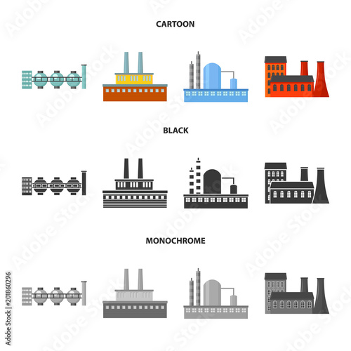 Industry, production.Factory set collection icons in cartoon,black,monochrome style vector symbol stock illustration web.