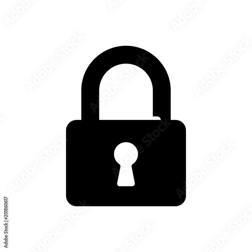 Padlock locked, isolated vector object.