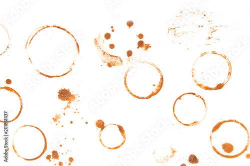 stains from coffee on white material