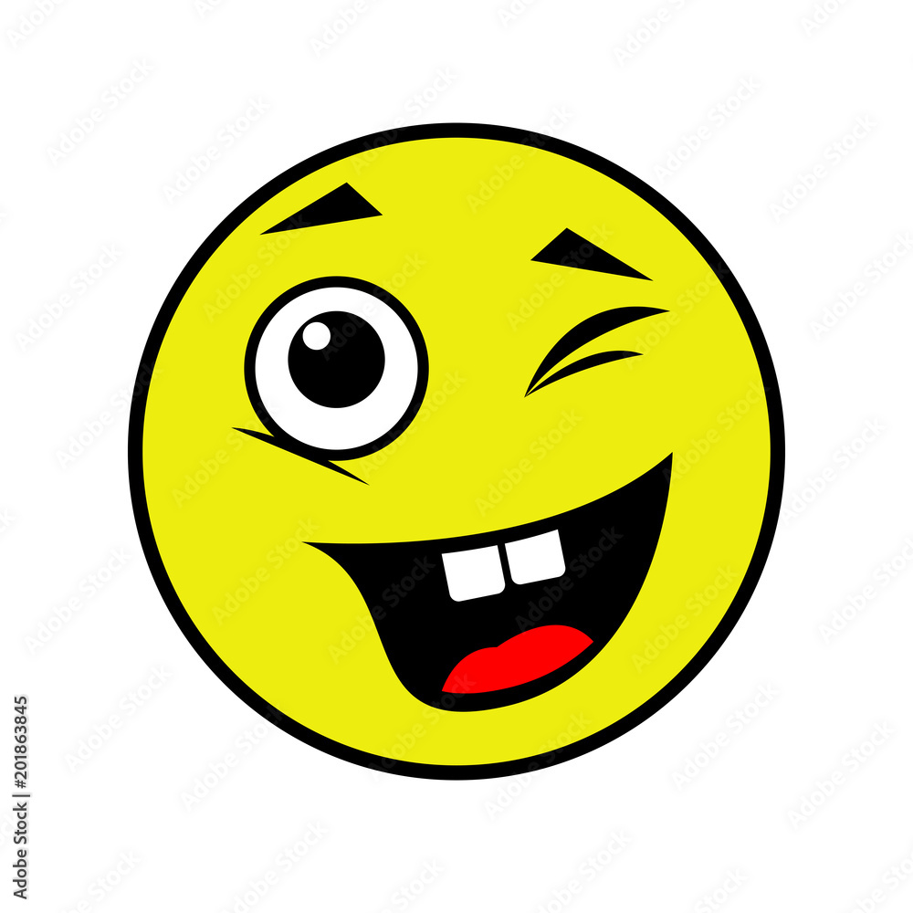 Fototapeta premium Joyful smiley on a white background