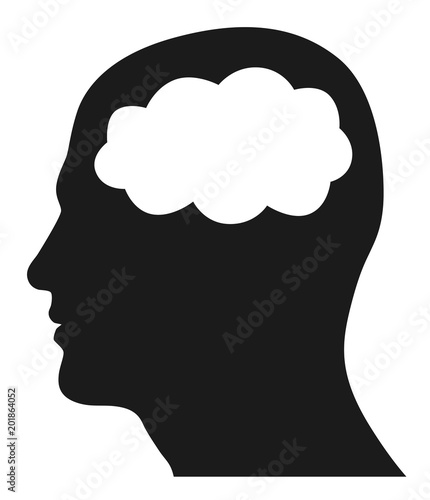 Head and thought cloud