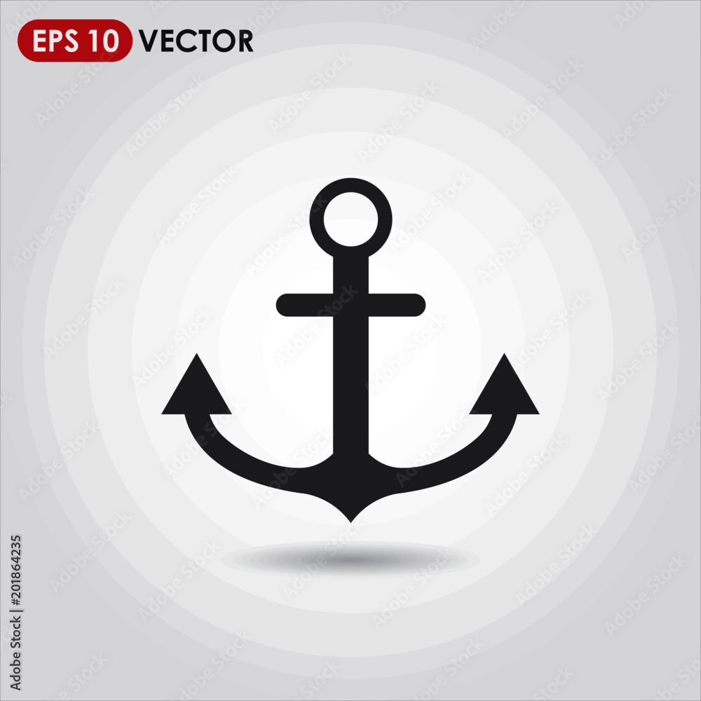 anchor single vector icon on light background anchor single vector icon on light background