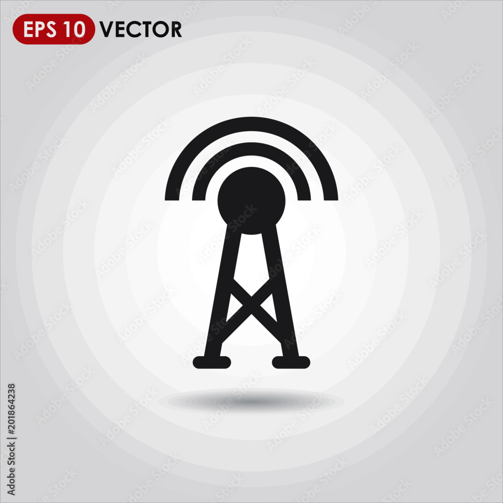 antenna single vector icon on light background antenna single vector icon on light background