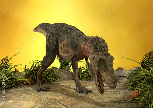 Konstfotografi 3D Rendering Dinosaur Tarbosaurus