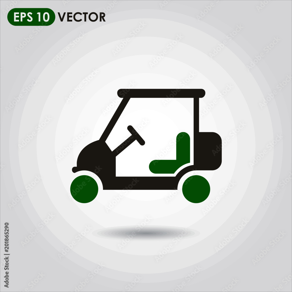 golf cart single vector icon in two colors
