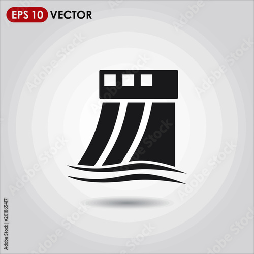 hydroelectric power station single vector icon on light background