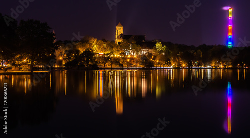 Schlossteich Chemnitz bei Nacht