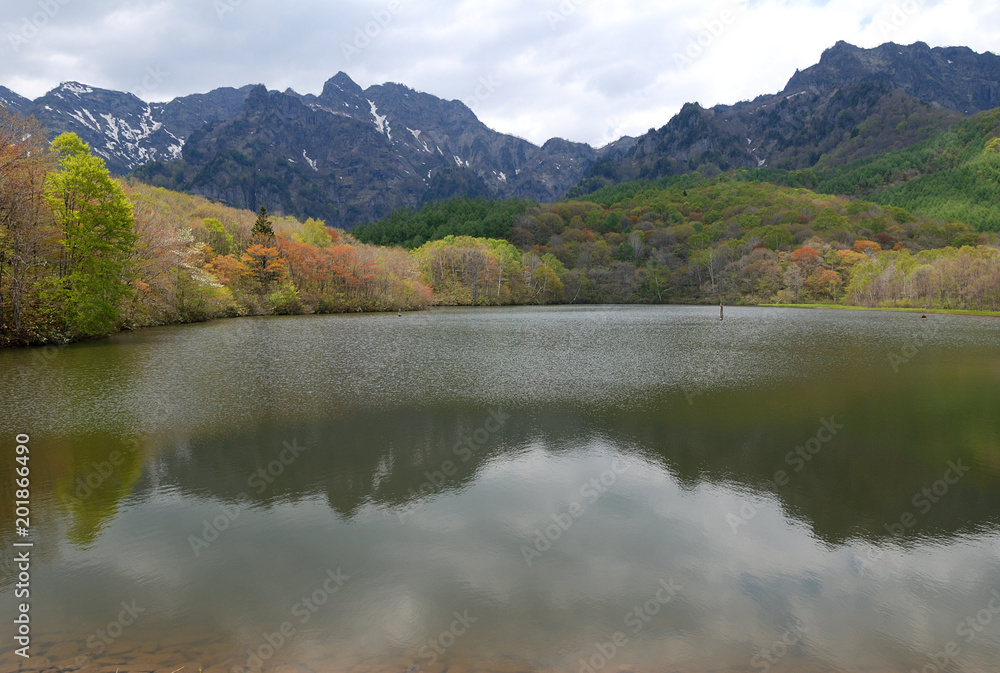 lake Kagami-ike in early summer @SHINSHU / 戸隠 鏡池の新緑(パノラマビュー)