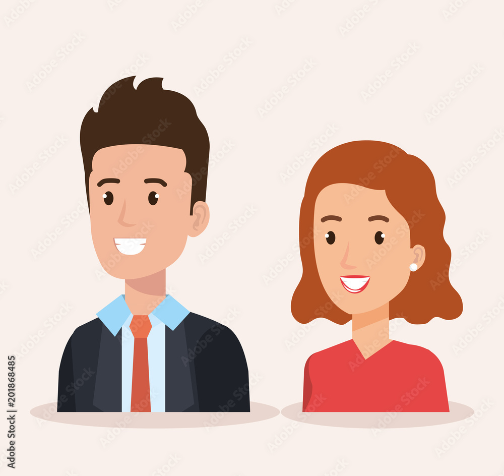 business couple avatars characters vector illustration design business couple avatars characters vector illustration design