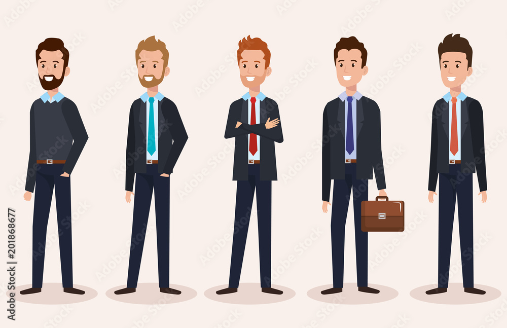 group businessmen avatars characters vector illustration design group businessmen avatars characters vector illustration design