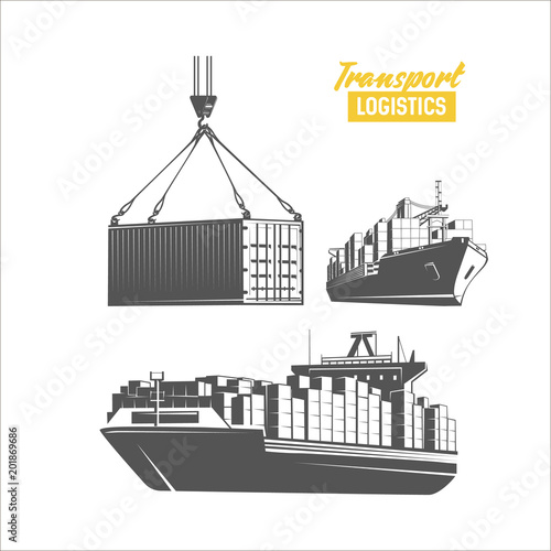 Transport logistics design template. Vector image.