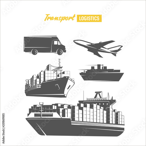 Transport logistics design template. Vector image.