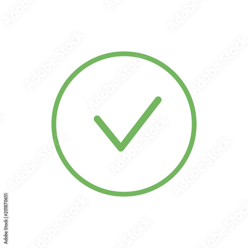 Green tick in circle vector icon. ok icon, check mark sign.