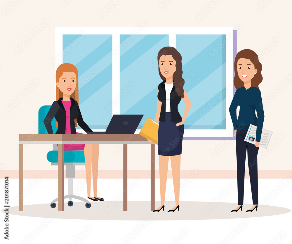 resources human office company scene with businesspeople vector illustration resources human office company scene with businesspeople vector illustration