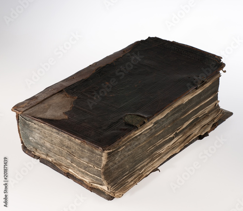 Foto old book, on white background