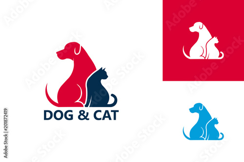 Dog And Cat Logo Template Design Vector, Emblem, Design Concept, Creative Symbol, Icon photo