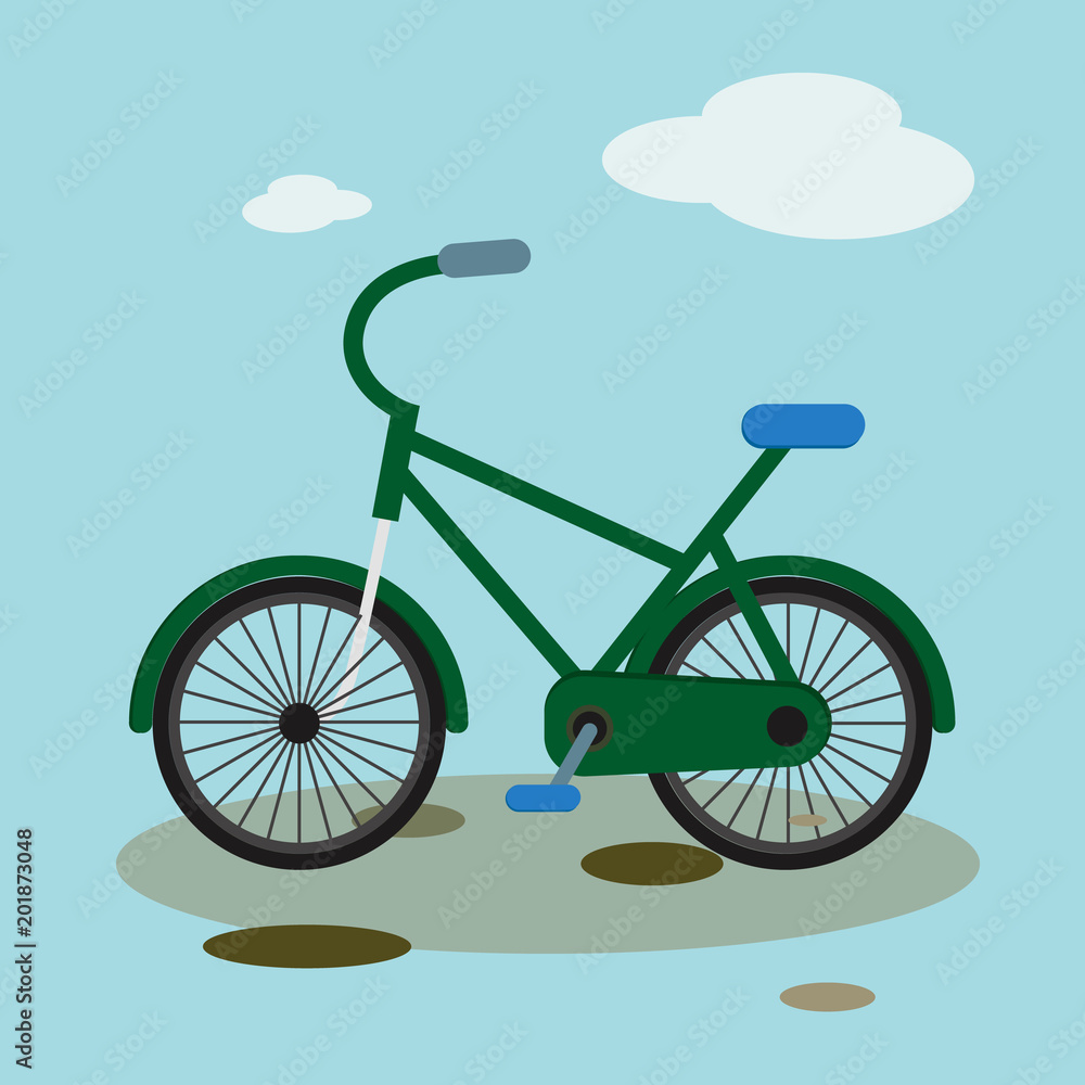 Fototapeta premium Bike mountain downhill vector flat bicycle illustration extreme urban biking