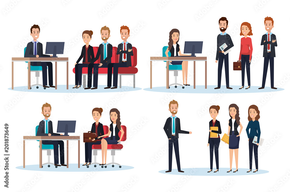 group of people human resources vector illustration design