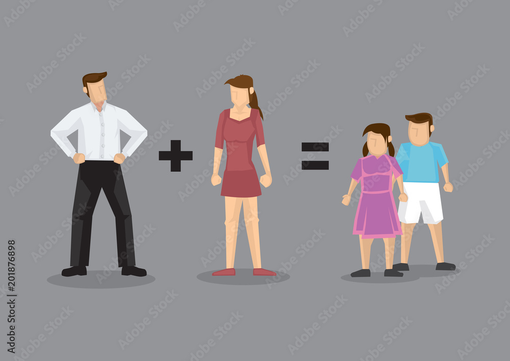 Family Mathematics Conceptual Vector Illustration Family Mathematics Conceptual Vector Illustration