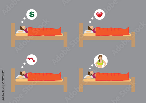 Dreams Vector Cartoon Illustration
