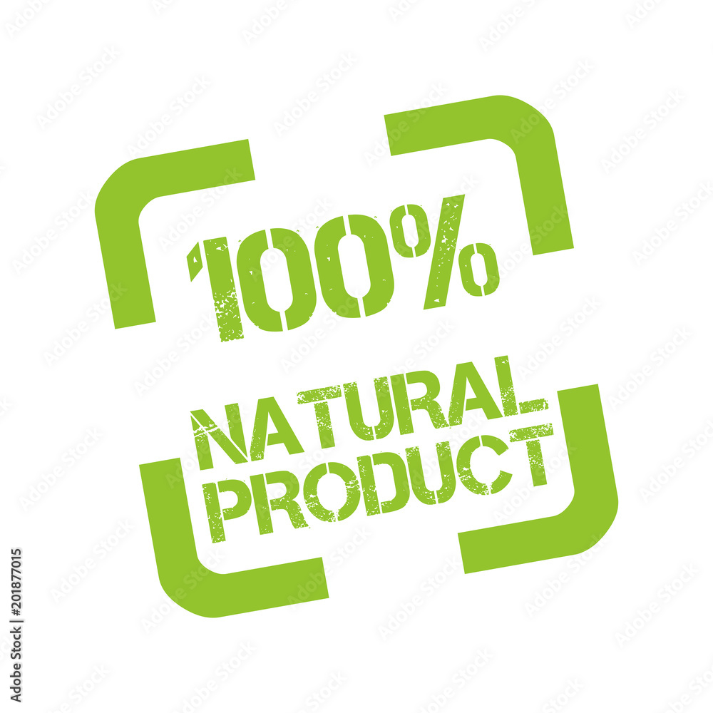 Rubber stamp with text 100% natural product Rubber stamp with text 100% natural product