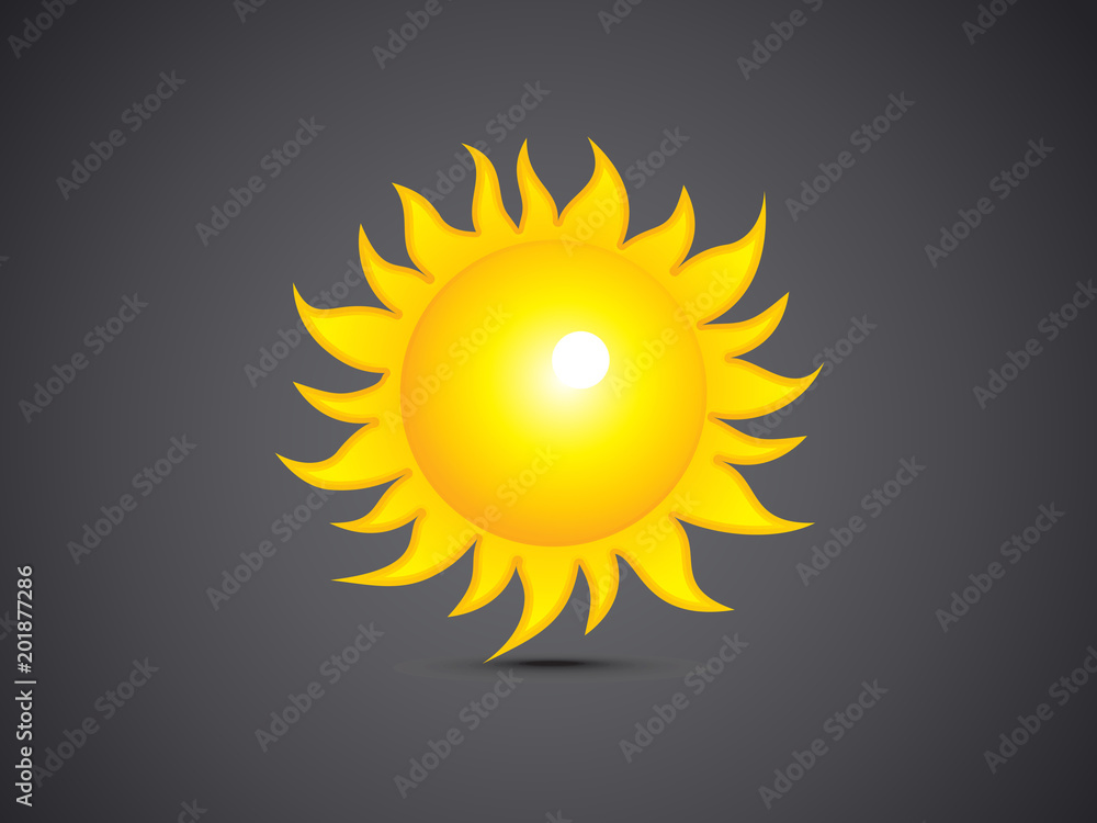 Fototapeta premium abstract artistic glossy detailed sun icon