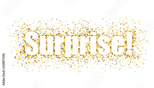 SURPRISE! Gold Glitter Banner 