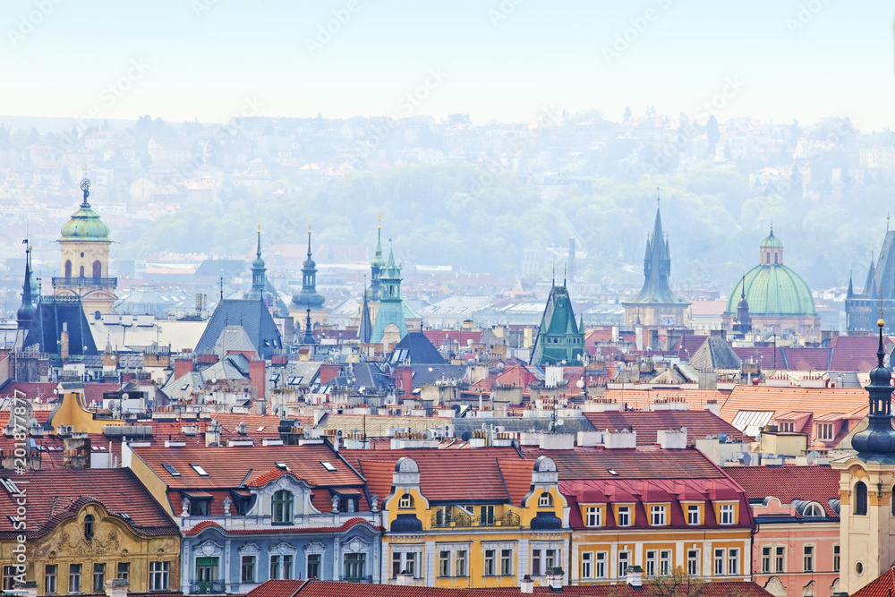 Czech Republic, Prague - Spires of The Old Town.
