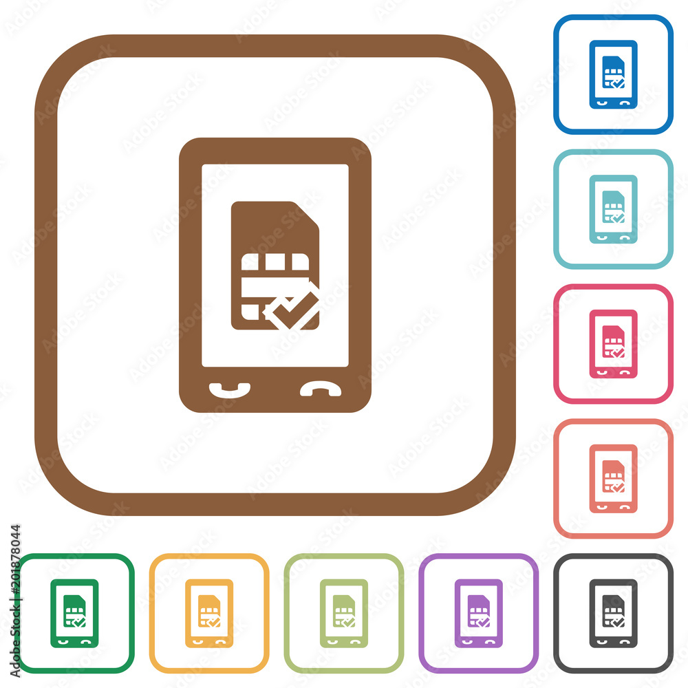 Mobile simcard accepted simple icons Mobile simcard accepted simple icons