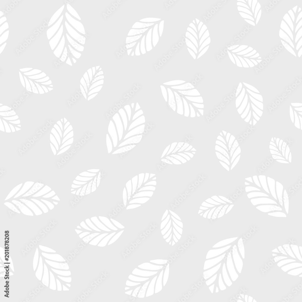Vector seamless pattern with mint leaves - obrazy, fototapety, plakaty 