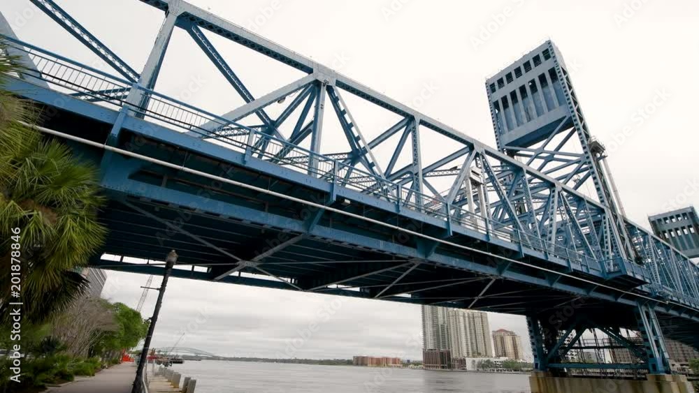 Panoramic Jacksonville city view on a overcast day with city bridge, Florida Panoramic Jacksonville city view on a overcast day with city bridge, Florida
